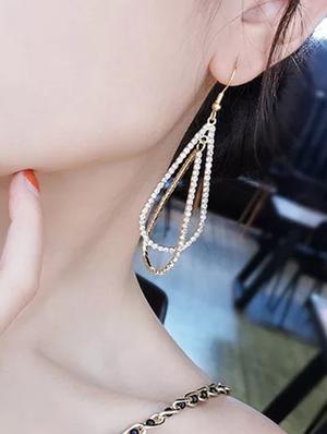 gold drop earring - 16129413 - Standard Image - 3