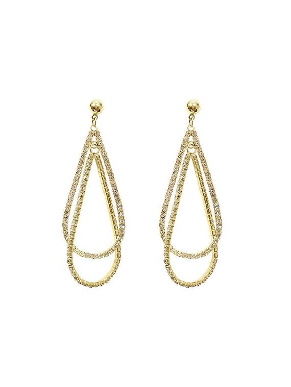 gold drop earring - 16129413 - Zoom Image - 2