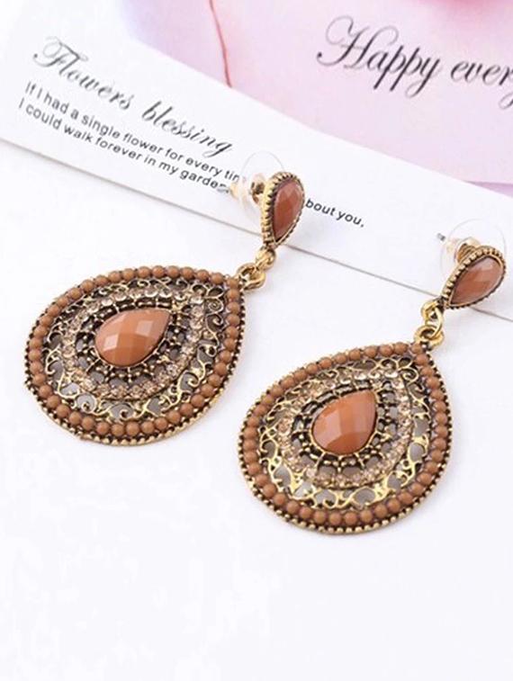 brown drop earring - 16129423 - Zoom Image - 2