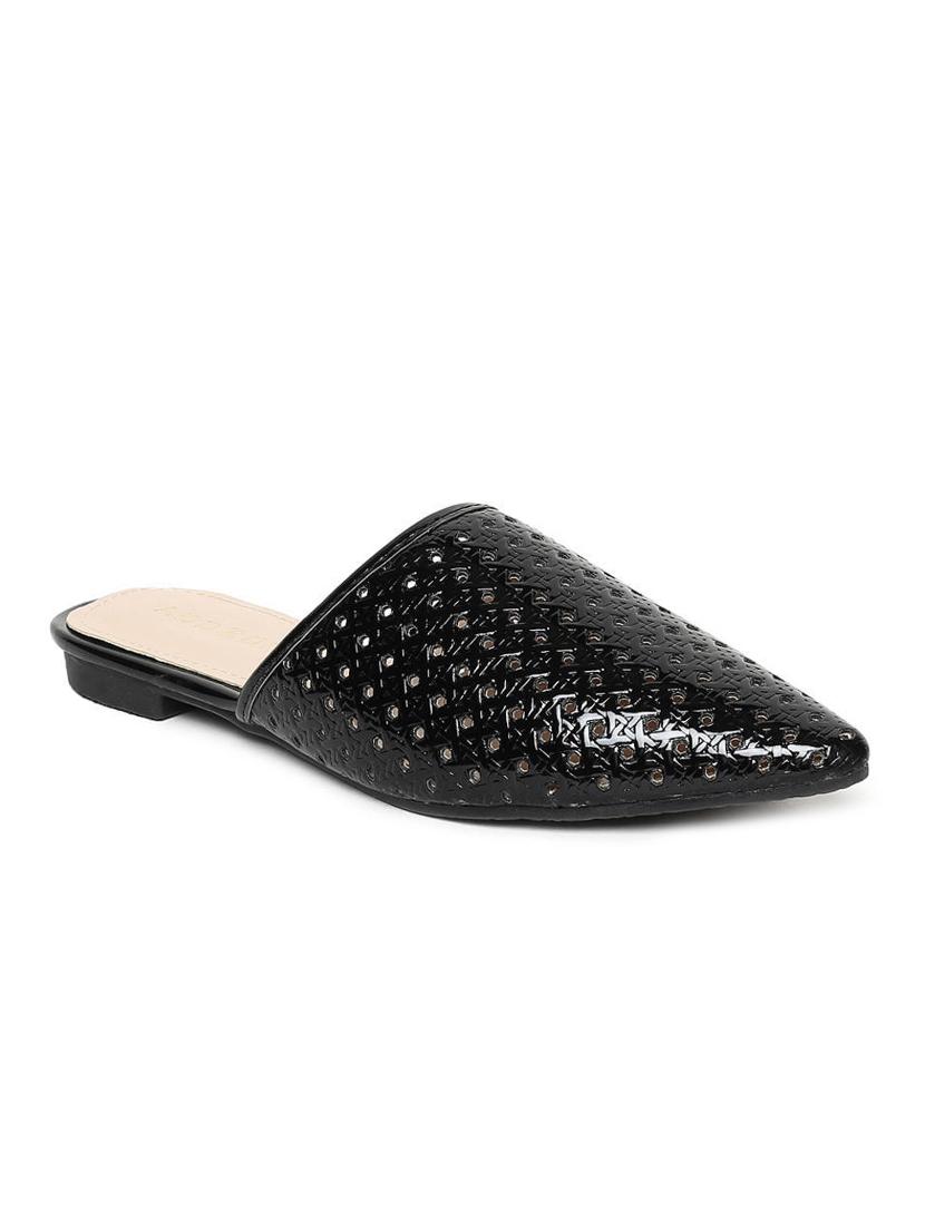 black pu mules sandals - 16129844 - Zoom Image - 1