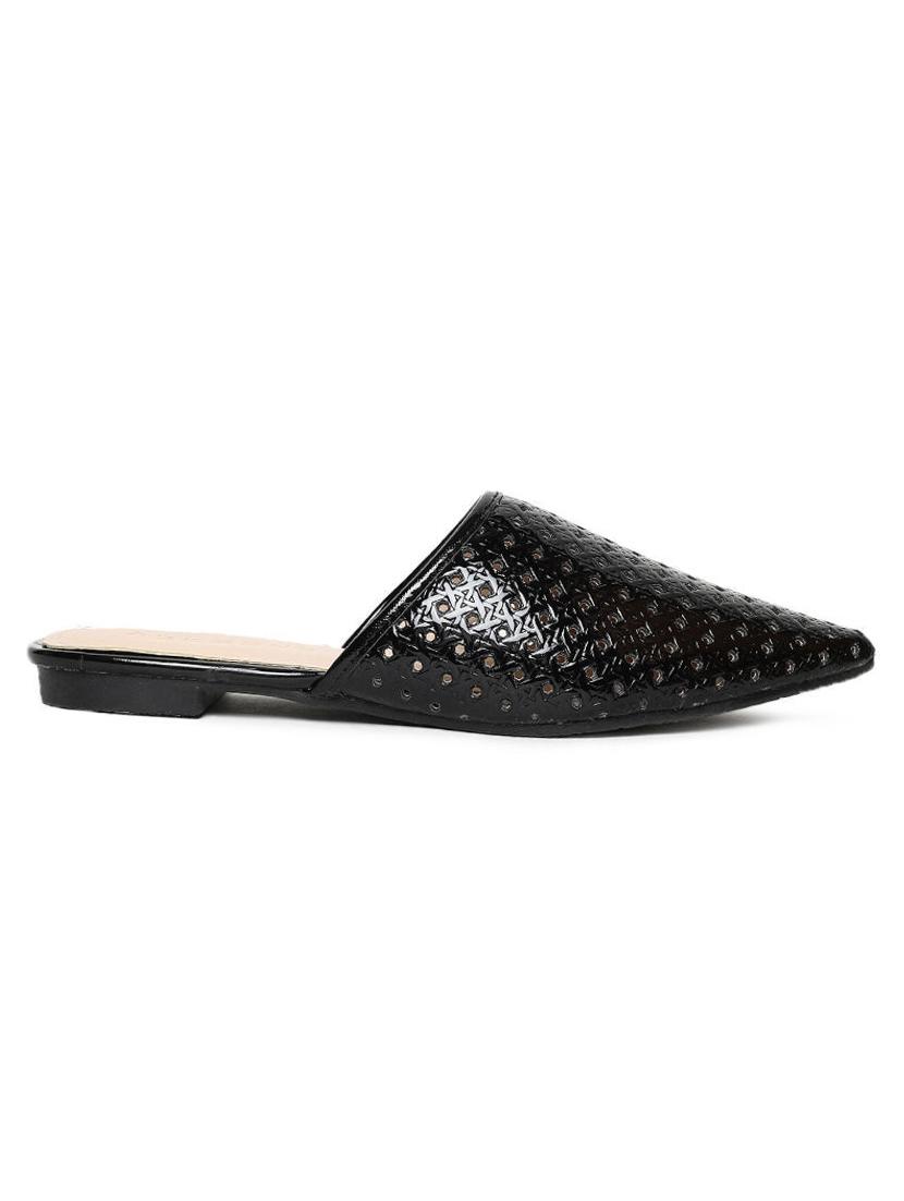 black pu mules sandals - 16129844 - Zoom Image - 2