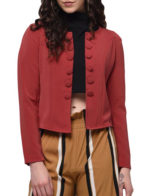 bow trim button detail jacket - 16130602 - Very Small Image - 1