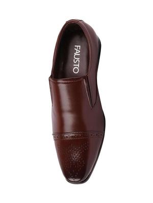 brown pu slip on ons - 16131025 - Standard Image - 3