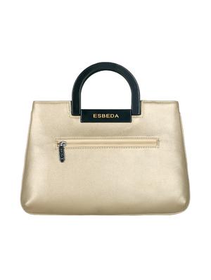 gold leatherette (pu) regular handbag - 16131474 - Standard Image - 2