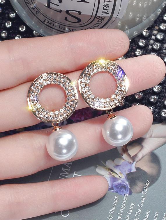 gold zinc drop earring - 16131812 - Zoom Image - 2