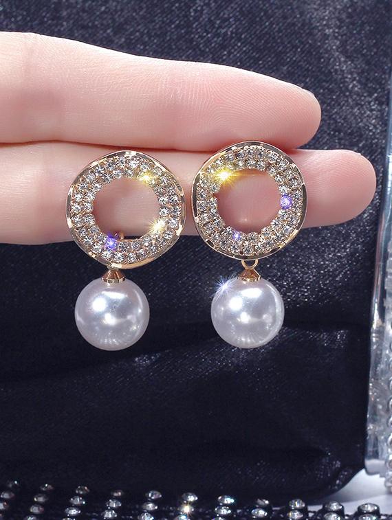 gold zinc drop earring - 16131812 - Zoom Image - 3