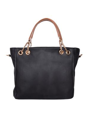 black leatherette (pu) handbag and pouch combo - 16131943 - Standard Image - 3