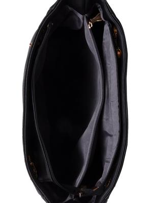 black leatherette (pu) handbag and pouch combo - 16131943 - Standard Image - 4