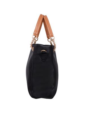 black leatherette (pu) handbag and pouch combo - 16131943 - Standard Image - 5