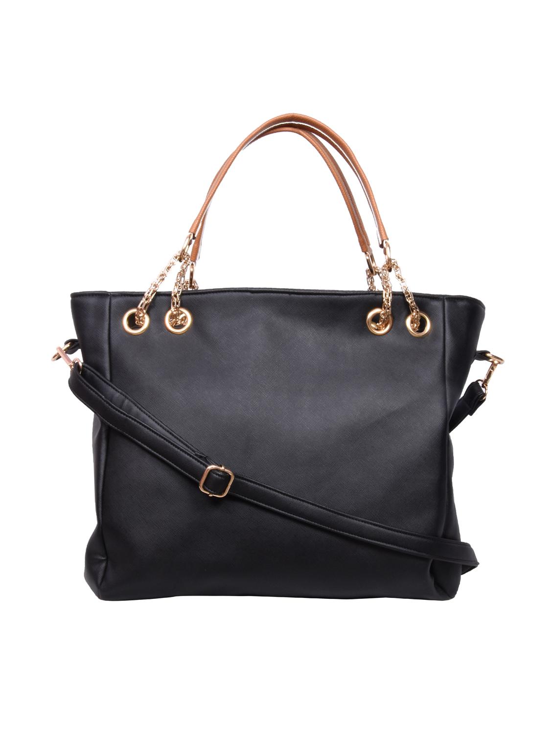 black leatherette (pu) regular handbag - 16131966 - Zoom Image - 1