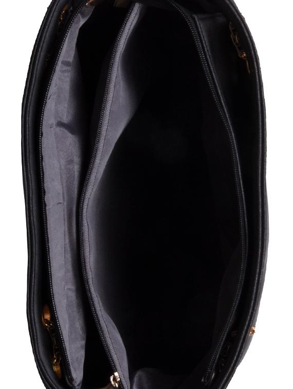 black leatherette (pu) regular handbag - 16131966 - Zoom Image - 3
