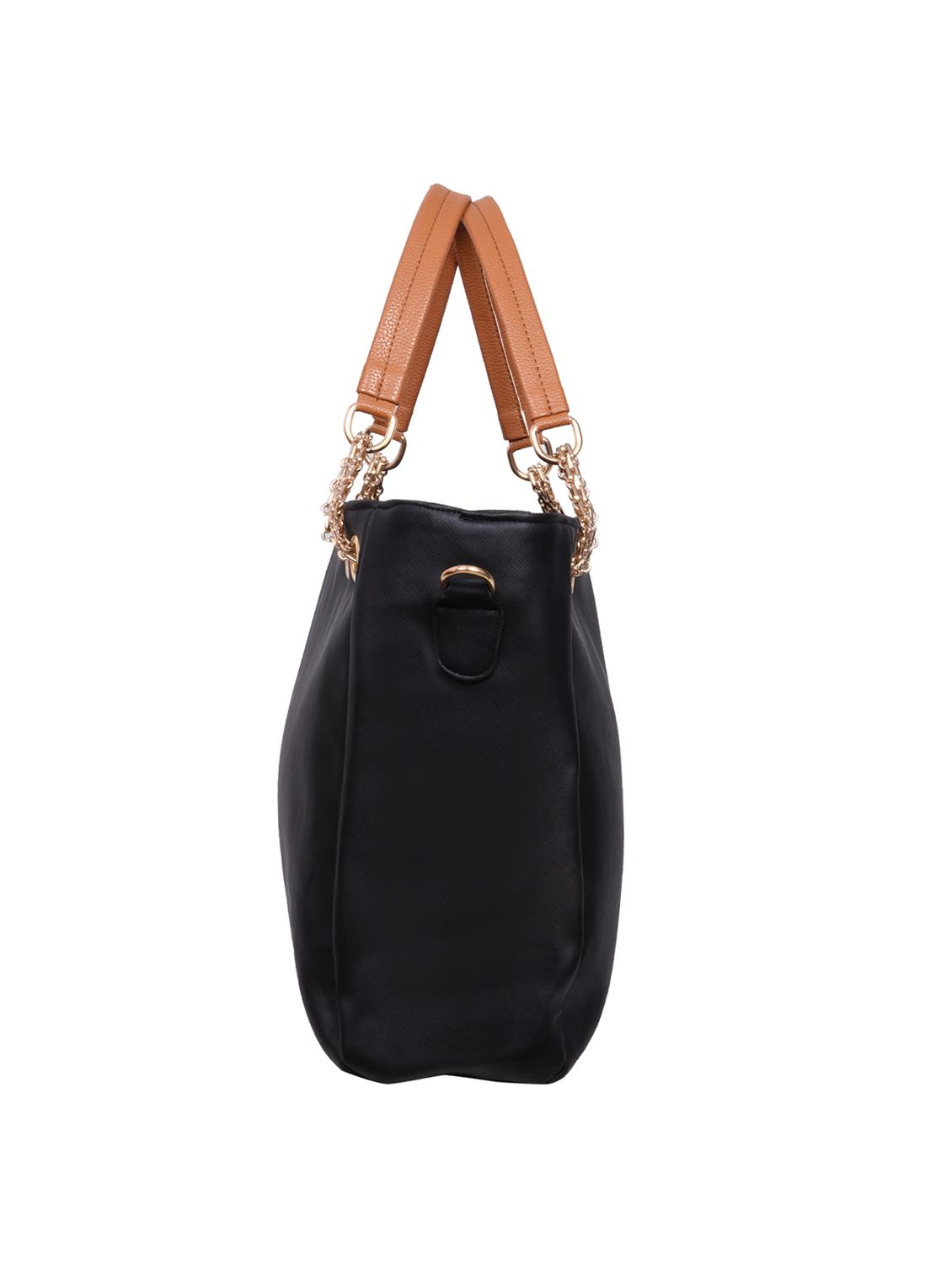 black leatherette (pu) regular handbag - 16131966 - Zoom Image - 4