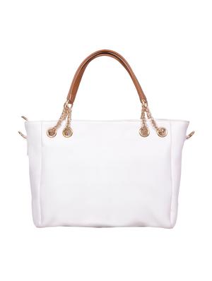white leatherette (pu) regular handbag - 16131971 - Standard Image - 2