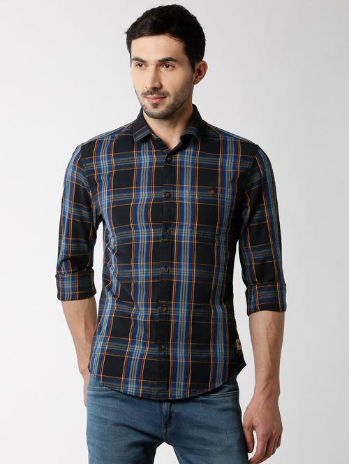 black checkered casual shirt - 16132923 - Standard Image - 1