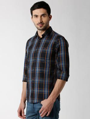 black checkered casual shirt - 16132923 - Standard Image - 2