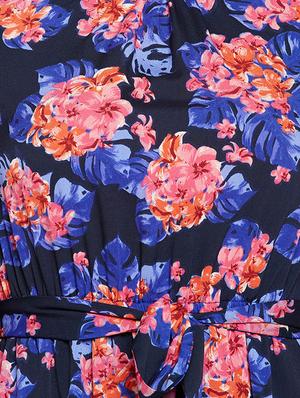 tie up floral a-line dress - 16133534 - Standard Image - 5