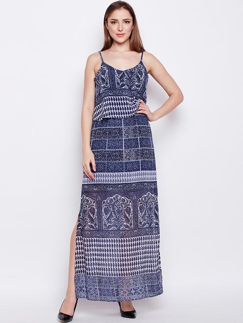 side slit layered maxi dress - 16133560 - Standard Image - 1