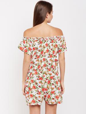 off shoulder floral romper - 16133566 - Standard Image - 3