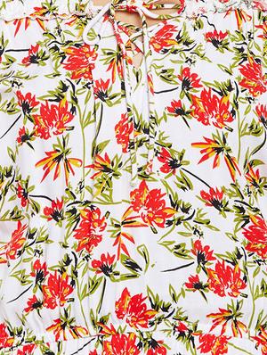 off shoulder floral romper - 16133566 - Standard Image - 5
