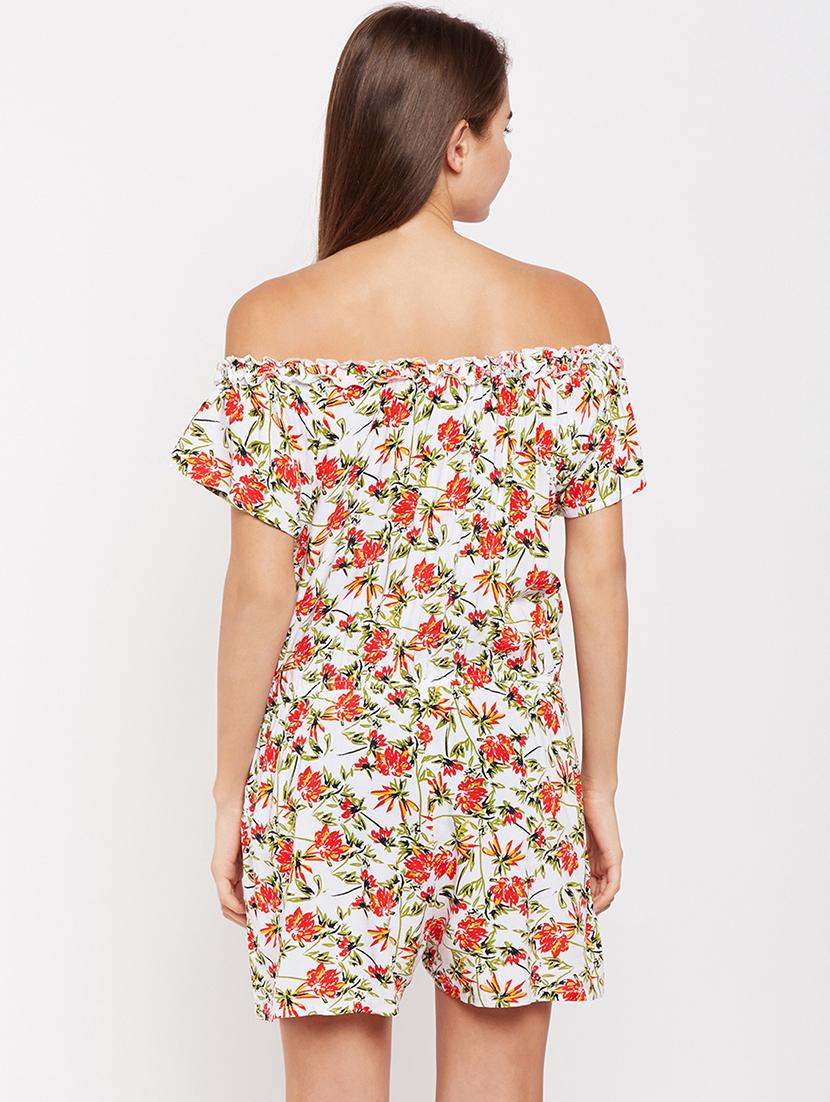 off shoulder floral romper - 16133566 - Zoom Image - 3