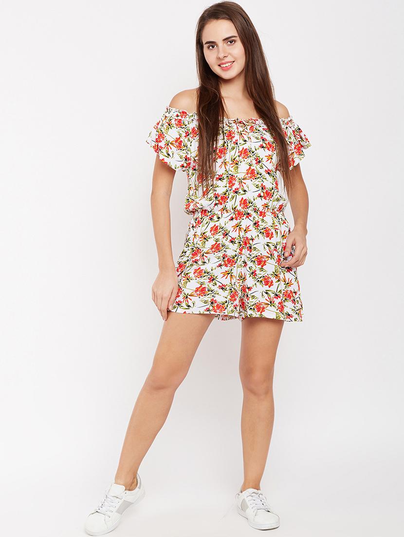 off shoulder floral romper - 16133566 - Zoom Image - 4