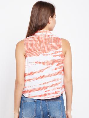 ruffle detail tie knot hem button up top - 16133580 - Standard Image - 3