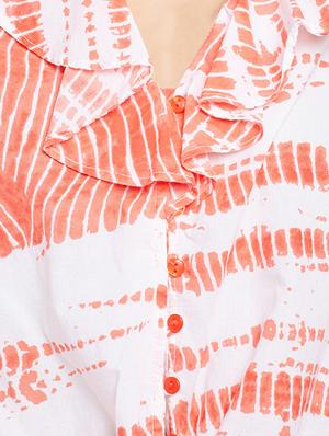 ruffle detail tie knot hem button up top - 16133580 - Standard Image - 5
