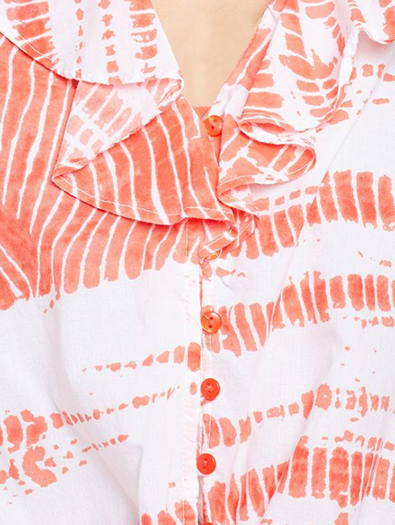 ruffle detail tie knot hem button up top - 16133580 - Zoom Image - 5