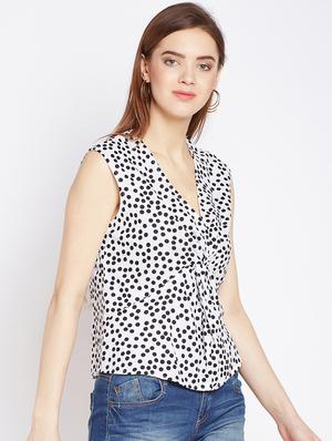 twist detail polka dots top - 16133710 - Standard Image - 2
