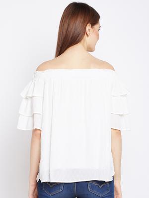 layered sleeved off shoulder top - 16133727 - Standard Image - 3