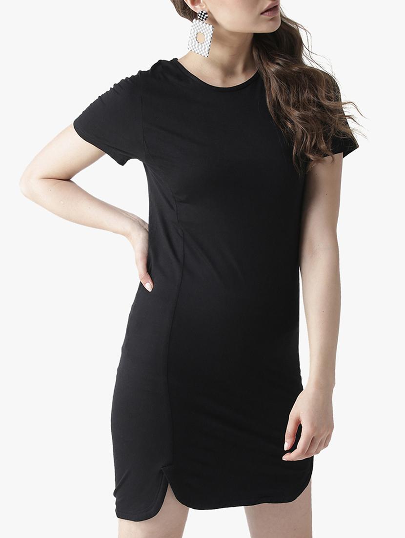 round neck solid shift dress - 16134470 - Zoom Image - 1