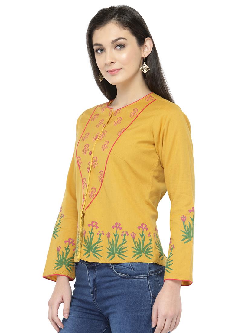 floral block printed jacket - 16134880 - Zoom Image - 2