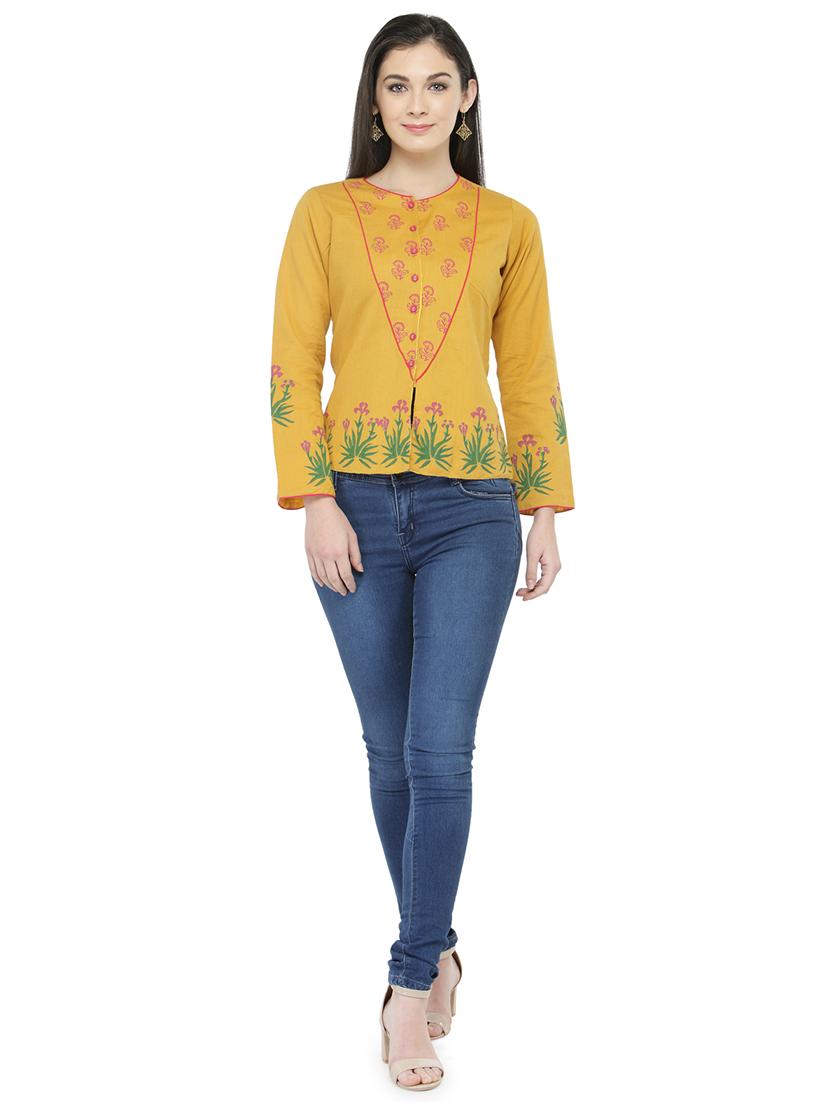 floral block printed jacket - 16134880 - Zoom Image - 4