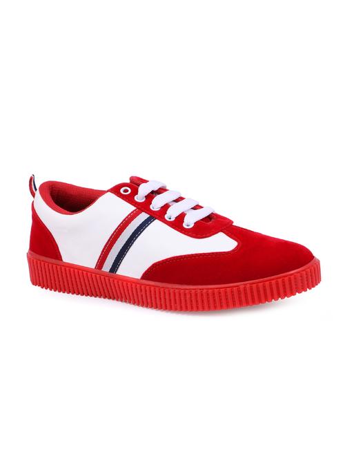 red suede lace up sneakers - 16134936 - Standard Image - 1