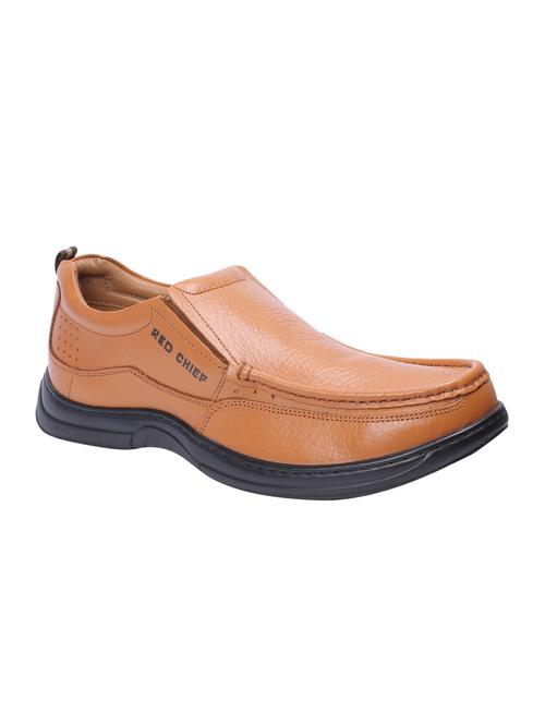 red chief tan leather slipons - 16135031 - Standard Image - 1