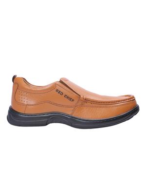 red chief tan leather slipons - 16135031 - Standard Image - 2
