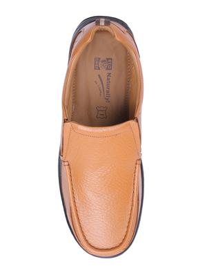 red chief tan leather slipons - 16135031 - Standard Image - 4