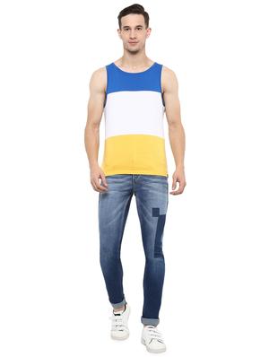 blue cotton patched jeans - 16135111 - Standard Image - 4