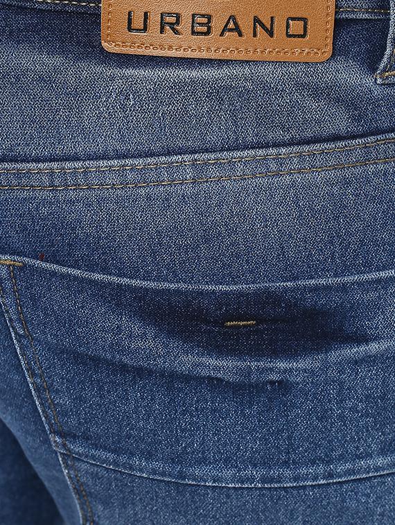 blue cotton patched jeans - 16135111 - Zoom Image - 5