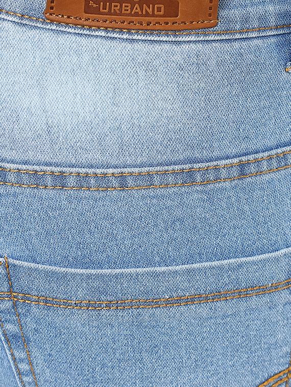 light blue cotton blend heavy washed jeans - 16135124 - Zoom Image - 5