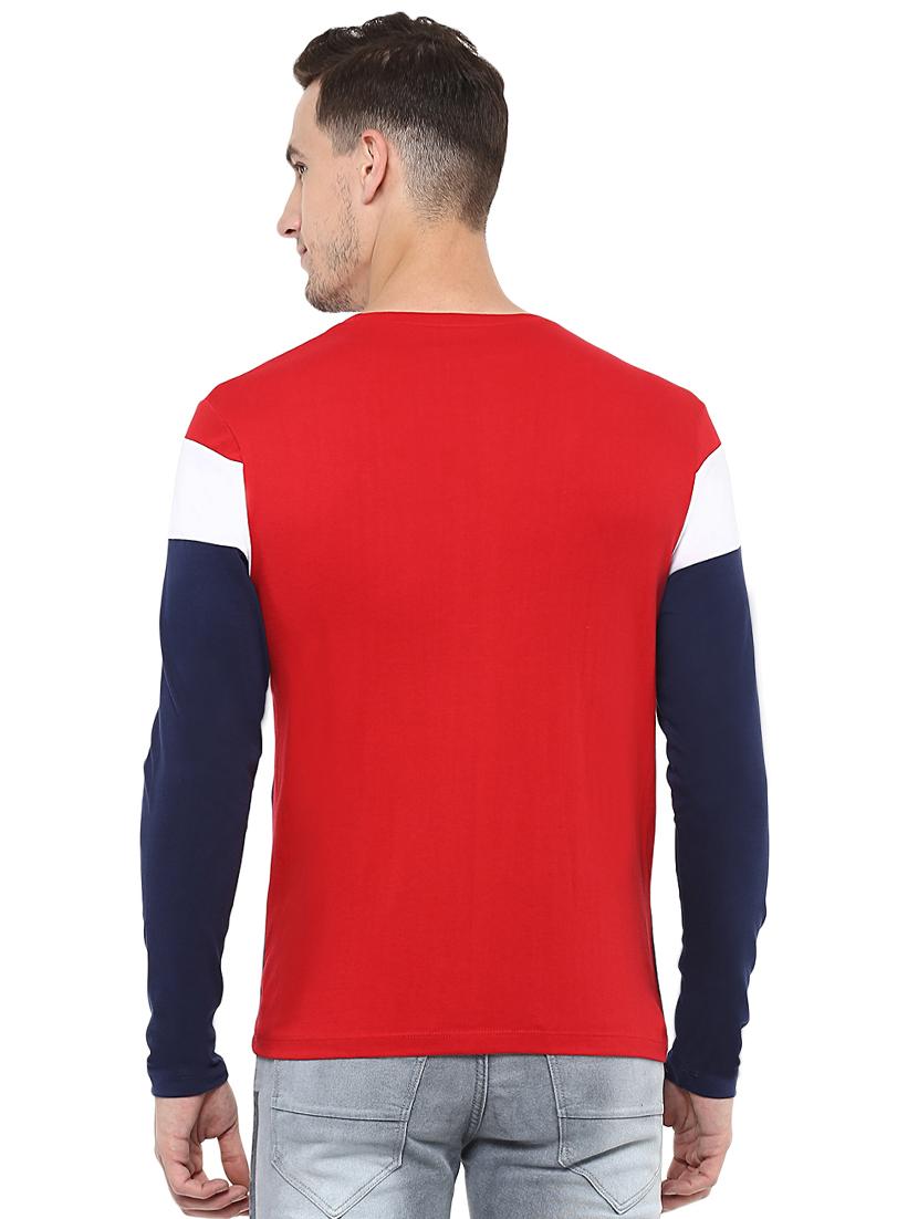 navy blue color block tshirt - 16135139 - Zoom Image - 3