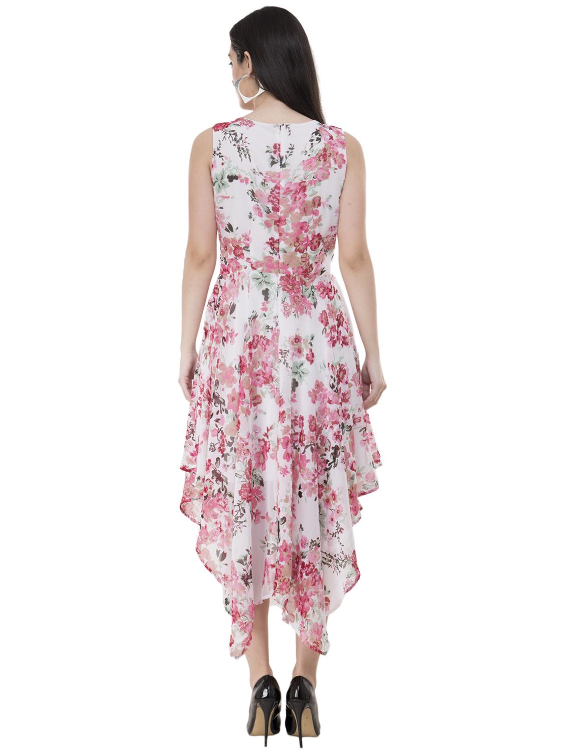 bow tie floral asymmetric dress - 16135673 - Zoom Image - 3