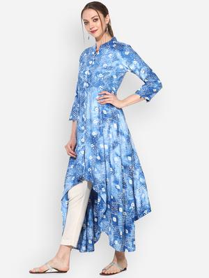 printed asymmetric kurta - 16135786 - Standard Image - 2