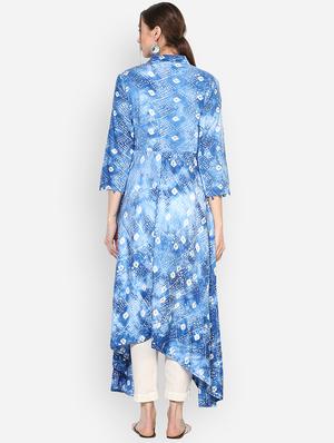 printed asymmetric kurta - 16135786 - Standard Image - 3