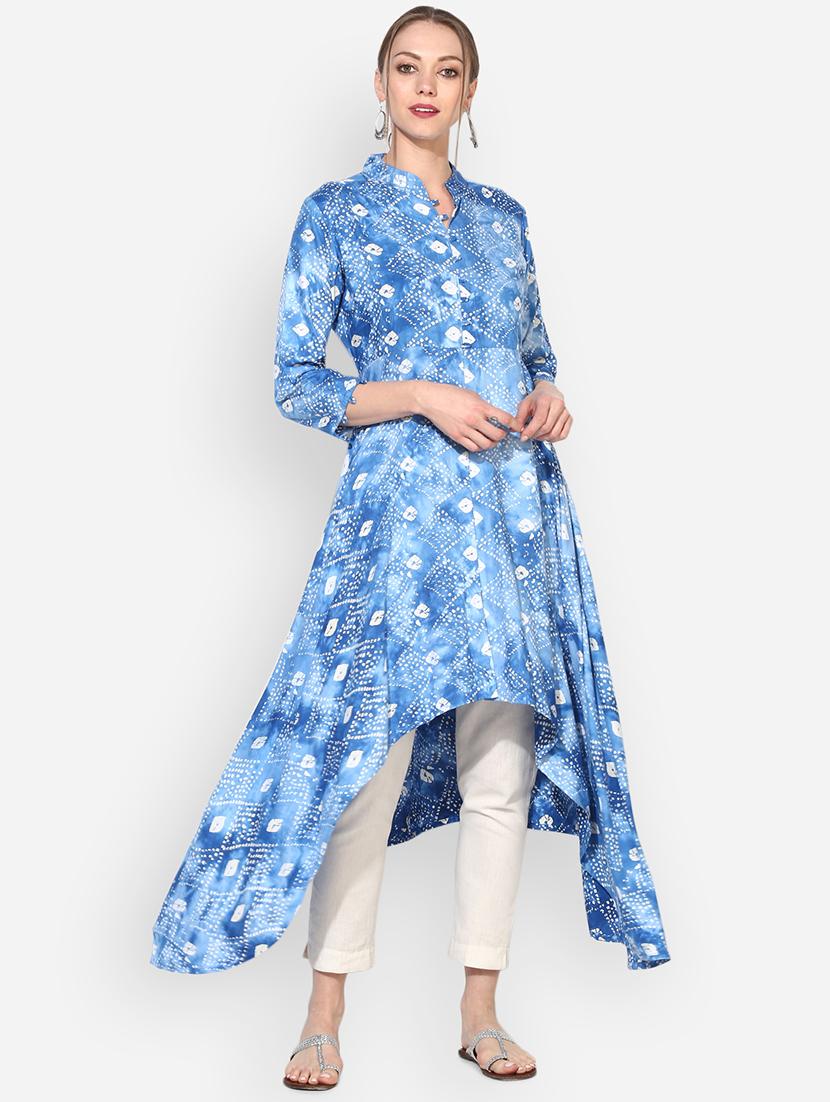printed asymmetric kurta - 16135786 - Zoom Image - 1