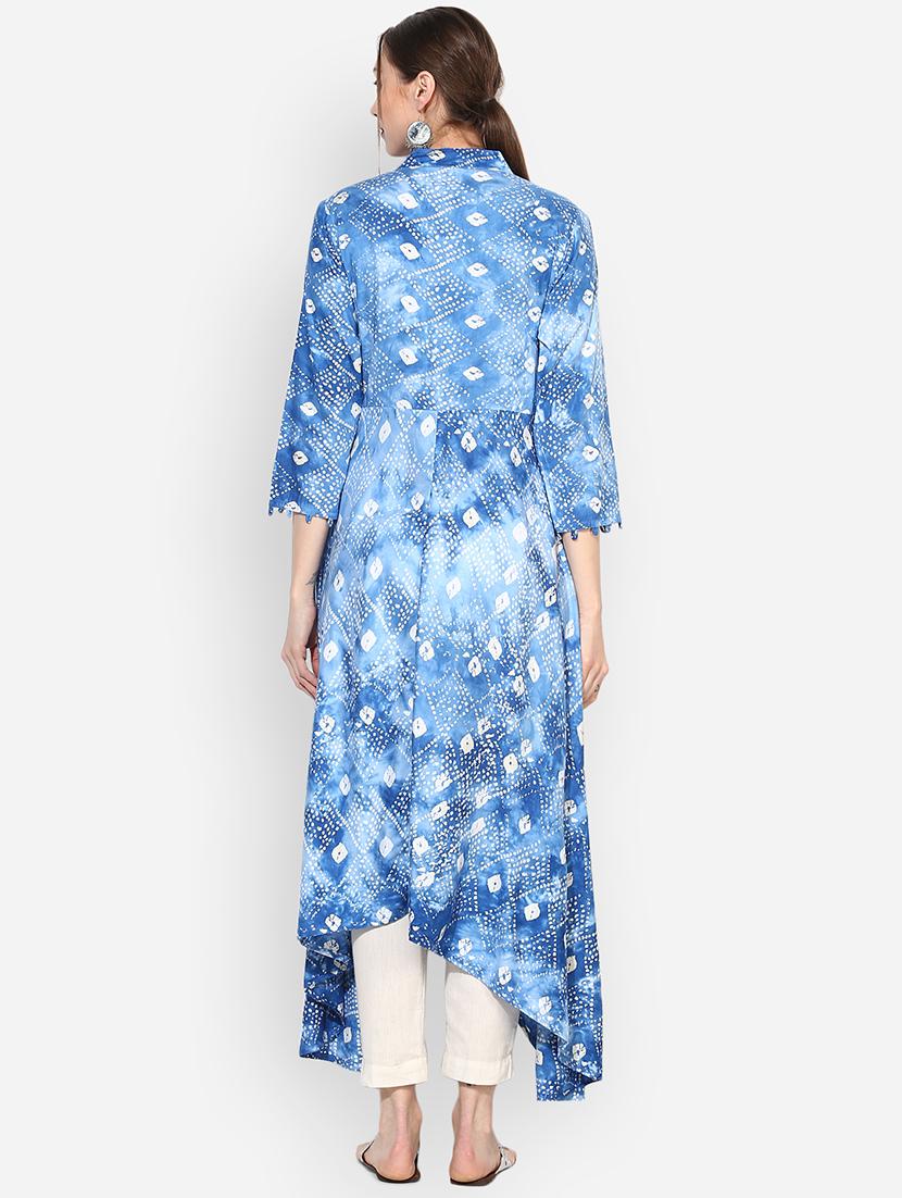 printed asymmetric kurta - 16135786 - Zoom Image - 3