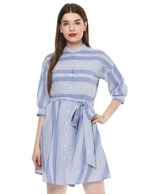 tie knot striped shirt dress - 16135849 - Standard Image - 1