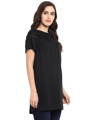 lace panel gather detail tunic - 16136108 - Standard Image - 2