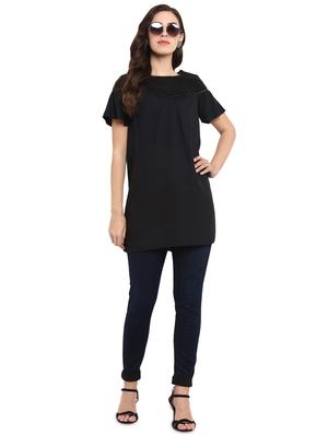 lace panel gather detail tunic - 16136108 - Standard Image - 4