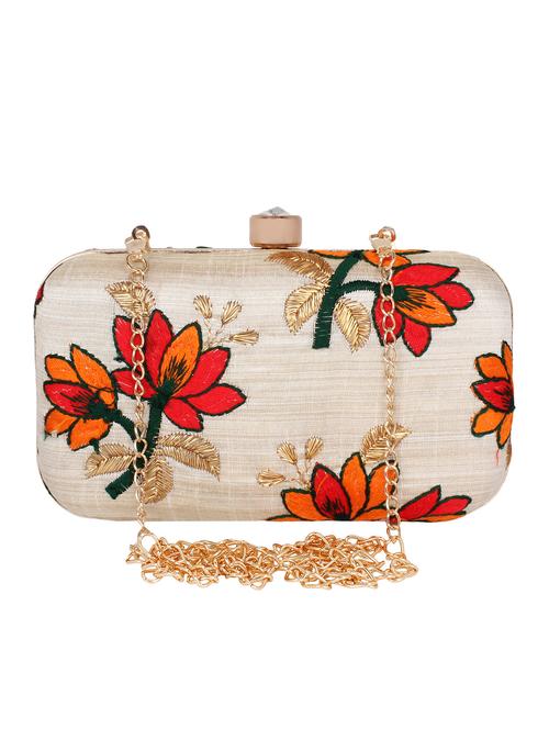 beige metal box clutch - 16136191 - Very Small Image - 1